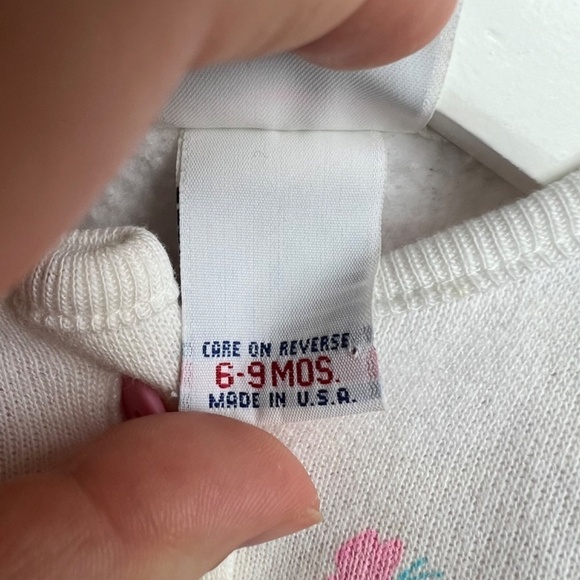 VTG OshKosh Vintage 90's Fleece Jumpsuit in Pink and White Sz 6-9M - Picture 6 of 9